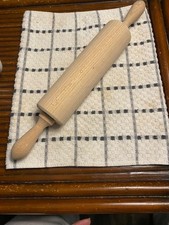 Vintage Solid Wood One Piece 16   Rolling Pin Rustic Farmhouse Kitchen Primitive