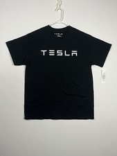 Tesla Logo Black T-Shirt, CYBERTRUCK TEE Adult Size LARGE BRAND NEW CONDITION