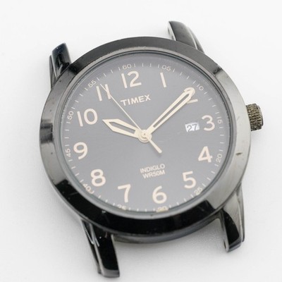 Timex Indiglo Black-Tone Quartz Analog Men's Watch New Battery