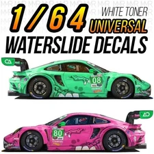 1/64 Scale PORSCHE REXY ROXY Custom White Toner Universal WaterSlide Decals for