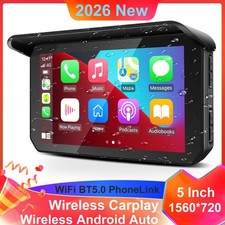 5" Motorcycle Wireless CarPlay Android Auto GPS Navi Waterproof Touch Screen