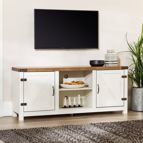 Sliding Storage White/barnwood