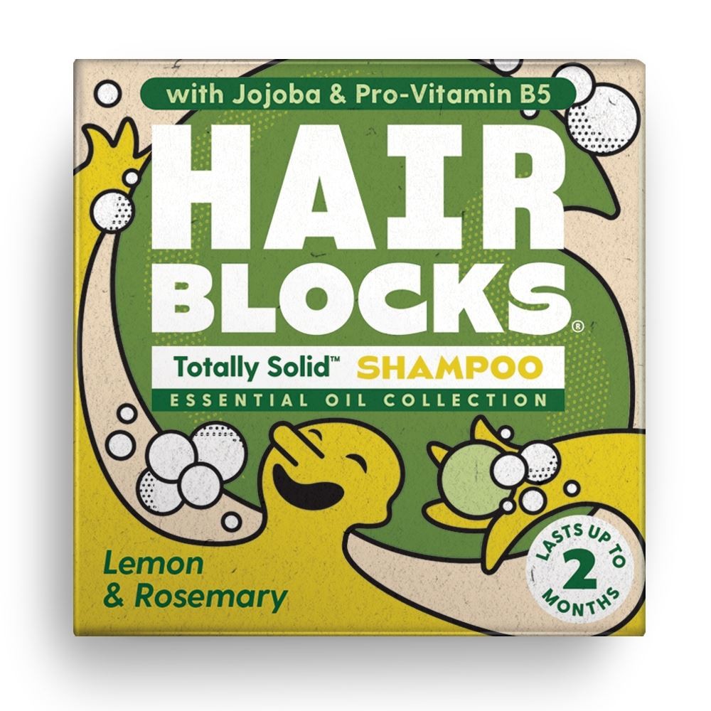 Hair Blocks - Solid Shampoo Bar (85g) for all hair types: Lemon & Rosemary Solid Shampoo Bar | Soap Free, Plastic Free | Plant Based | Natural | Conditioning - Image 5