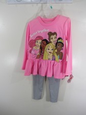 New Disney Princess 2 Piece Outfit Size 3T Pink Gray