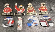 LOT 8 PIN'S PILOTES F1 CASQUES HELMET MARLBORO SENNA PROST ALESI BERGER FERRARI