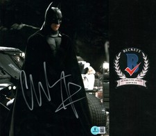 CHRISTIAN BALE SIGNED DARK KNIGHT BATMAN 8X10 PHOTO BECKETT BAS COA