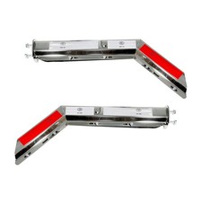 Pair 30.25'' Chrome Heavy Duty 2.5" Bolt Spring Loaded Angled Mud Flap Hanger