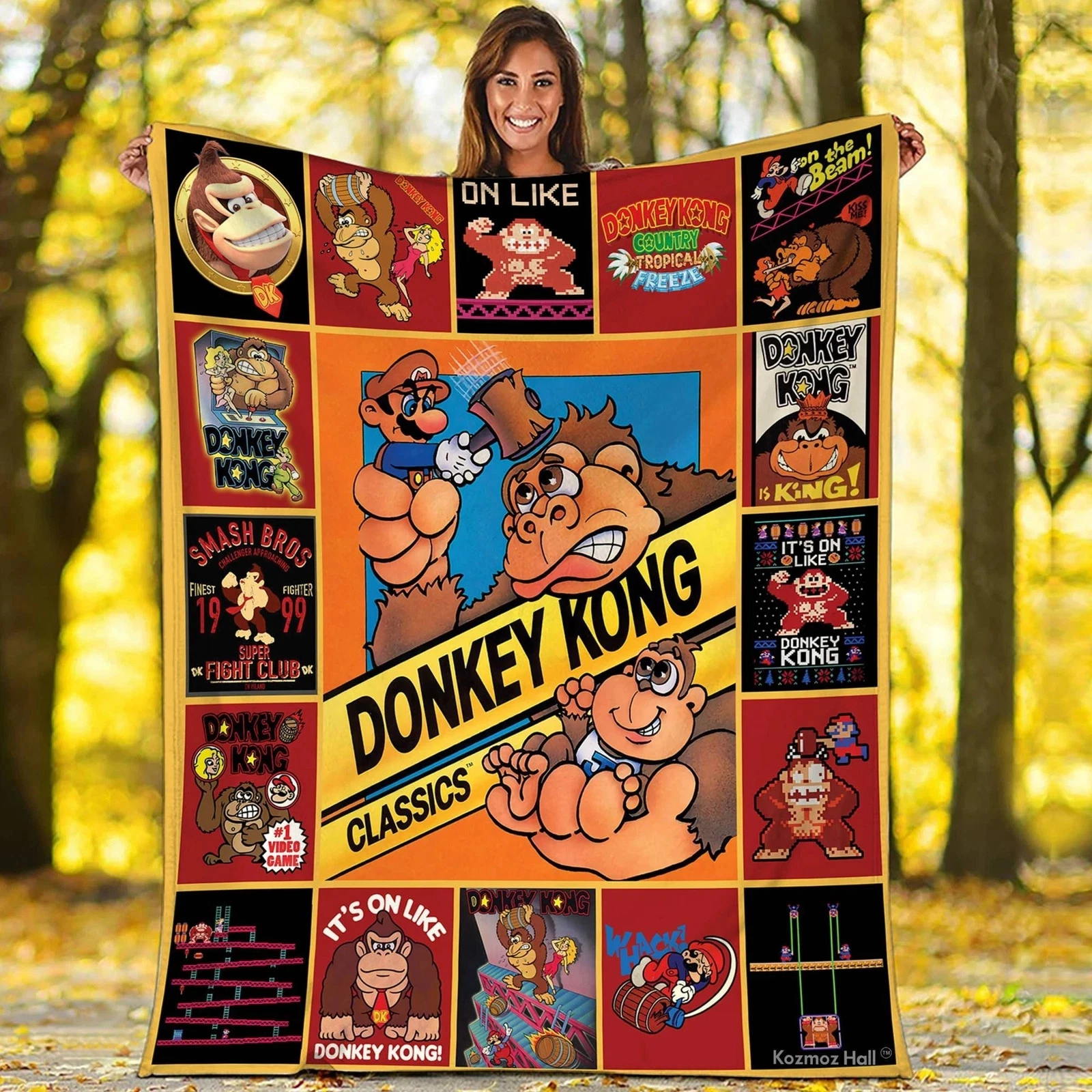 Donkey Kong Fleece Blanket Game Donkey Kong Fleece Blanket
