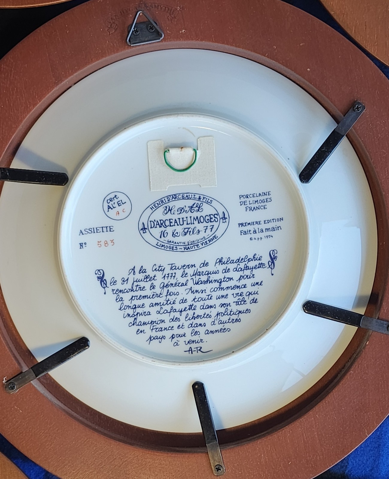 7 Vintage Certified plates - The American Revolution. Premiere Edition. 