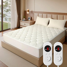 SOHTOPHO Heated Mattress Pad Calking Size 72" x84" Ellipse White Soft Blank NEW