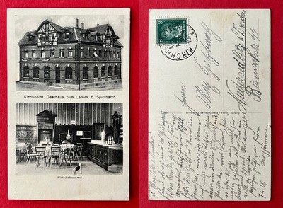 AK KIRCHHEIM in Bayern 1928 Gasthaus zum Lamm   ( 163509