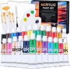 33 Stück Leinwand Acrylfarben Set, 24 *Tube Acrylfarben Mit 5 *Pinselset +2*Lein
