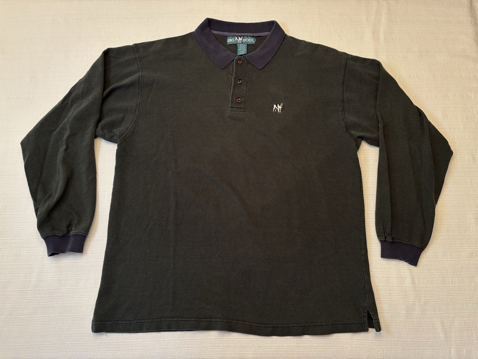 Vintage 2000’s XL Big Dogs Green Long-Sleeve Polo Embroidered Extra Large