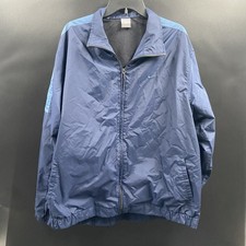 VTG Nike Y2K Baggy Windbreaker Tracksuit Navy Blue Jacket XL Silver Tag
