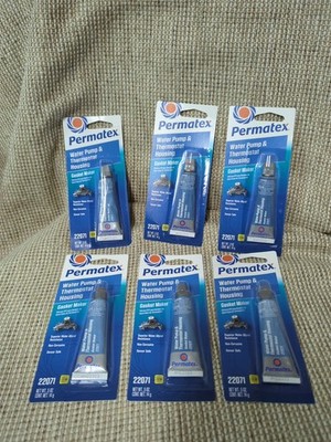 Permatex 22071-6PK Water Pump and Thermostat RTV Silicone Gasket, 0.5 oz....