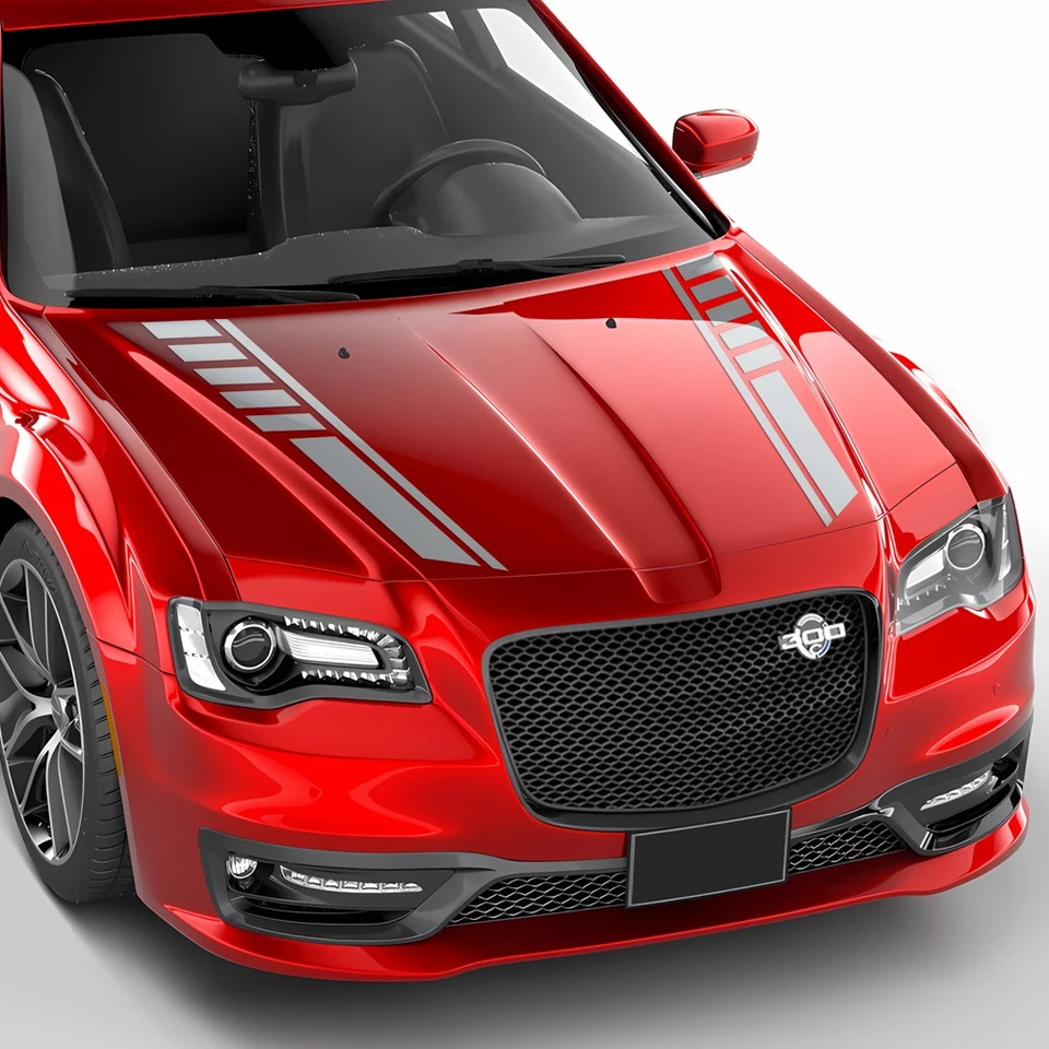Car Hood Bonnet Racing Stripes Vinyl Decals Stickers for Chrysler 300 2011-2018  Foto 2 de 4