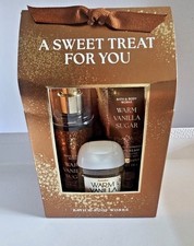 Bath  Body Works WARM VANILLA SUGAR Travel Mini Gift Set 3 pc  New 