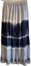 Boho Tie Dye Maxi Skirt Artsy Hippie Festival silver glittery stripes Fairy Med