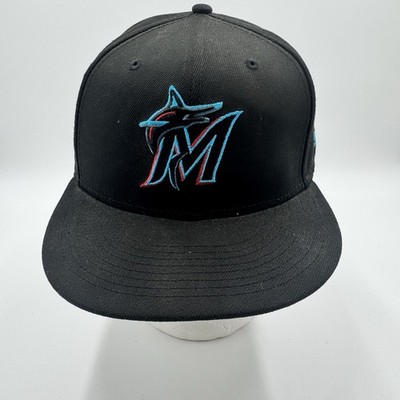 Miami Marlins New Era 59fifty Fitted Sz 7.5'' Hat Cap Black Colorful MLB Baseball