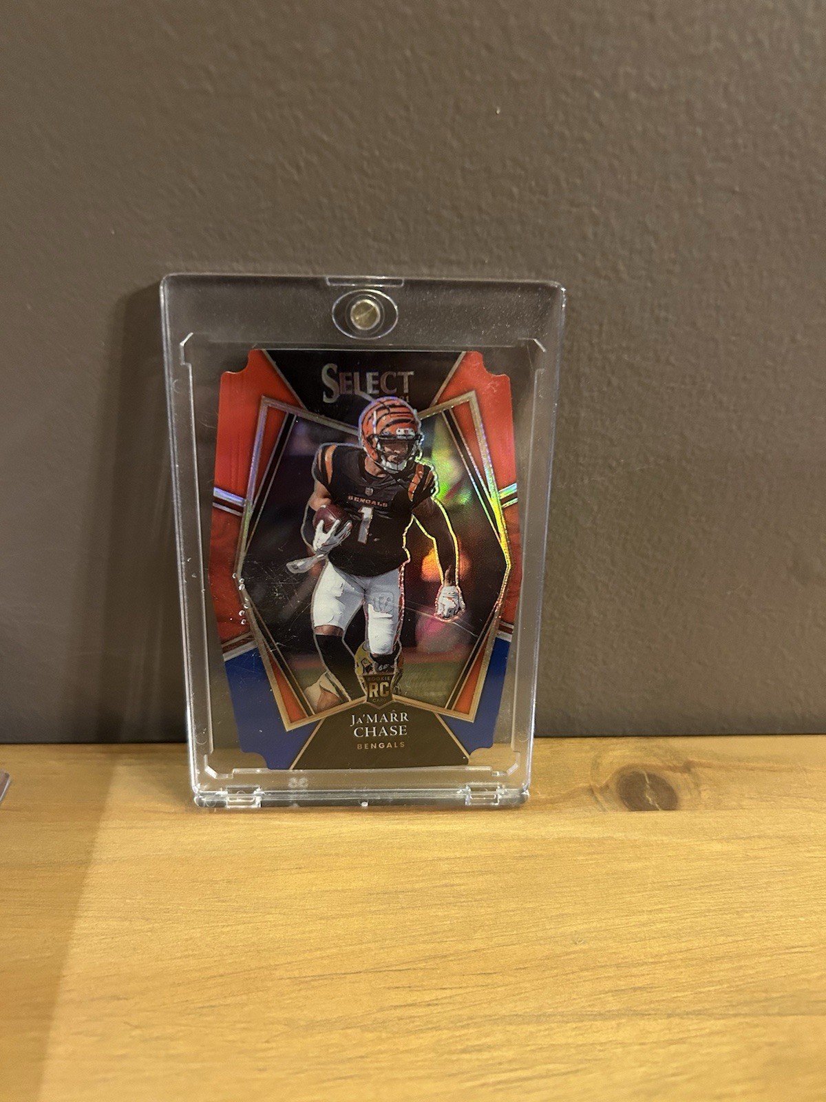 JaMarr Chase 2021 Select Rookie RC Premier Level Red & Blue Prizm Die Cut #147