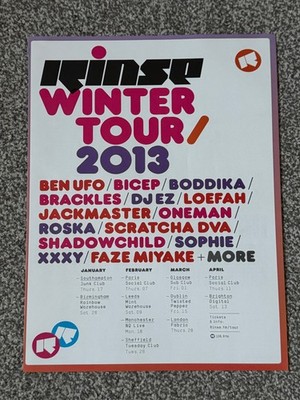 Rare 2013 Magazine ADVERT Art Flyer Picture Rinse FM Winter Club Tour Ad