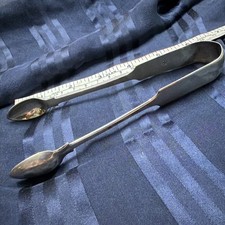 STERLING SILVER TONGS LONDON 1821, Sarah & John Blake 15.5cm  44g Fiddle