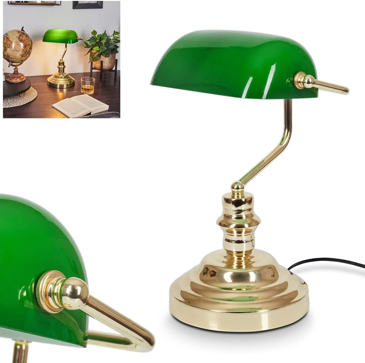 Lampada da Tavolo Retrò Ottone Lucido | Illuminazione Professionale Ufficio
