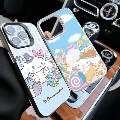 Cute Cinnamoroll Case for iPhone 17 16 15 14 13 Pro Max Silver Shockproof Cover