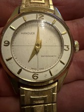 Vintage Hanover Antimagnetic Swiss Made Mechanical Manual Gold Tone Watch