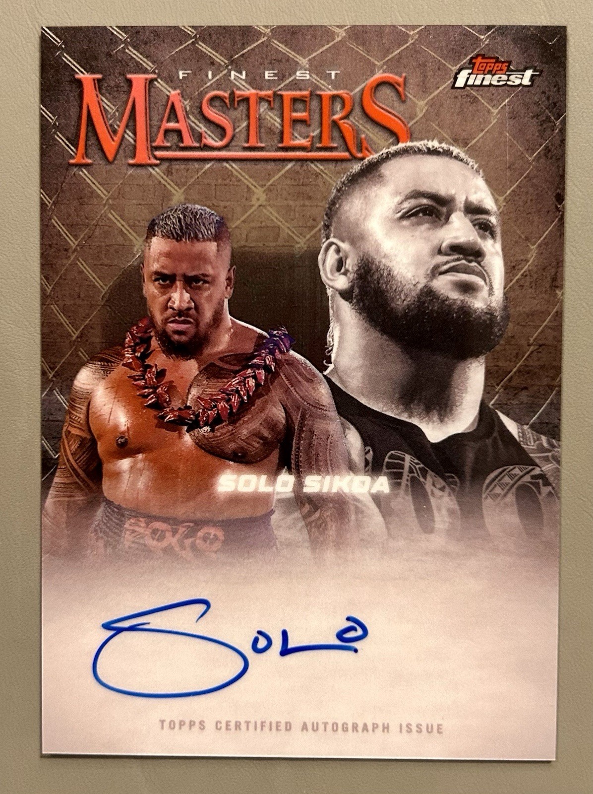2025 Topps Finest WWE Solo Sikoa Masters Auto Autograph #FM-SKA On Card Auto