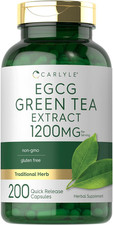 EGCG Green Tea Extract Supplement 1200Mg 200 Capsules Non-Gmo and Gluten Free
