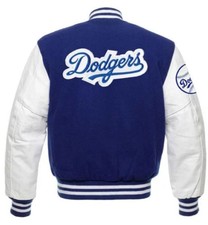 Los Angeles Dodgers Classic Letterman Varsity Jacket with Leather Sleeves