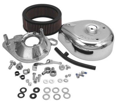S&S Super E/G Teardrop Air Cleaner Kit Chrome #17-0403 Harley Davidson