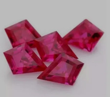 Mozambique Pink 5 Pieces Ruby Kite Cut 48-49 Ct Ruby Loose Gemstone Certified