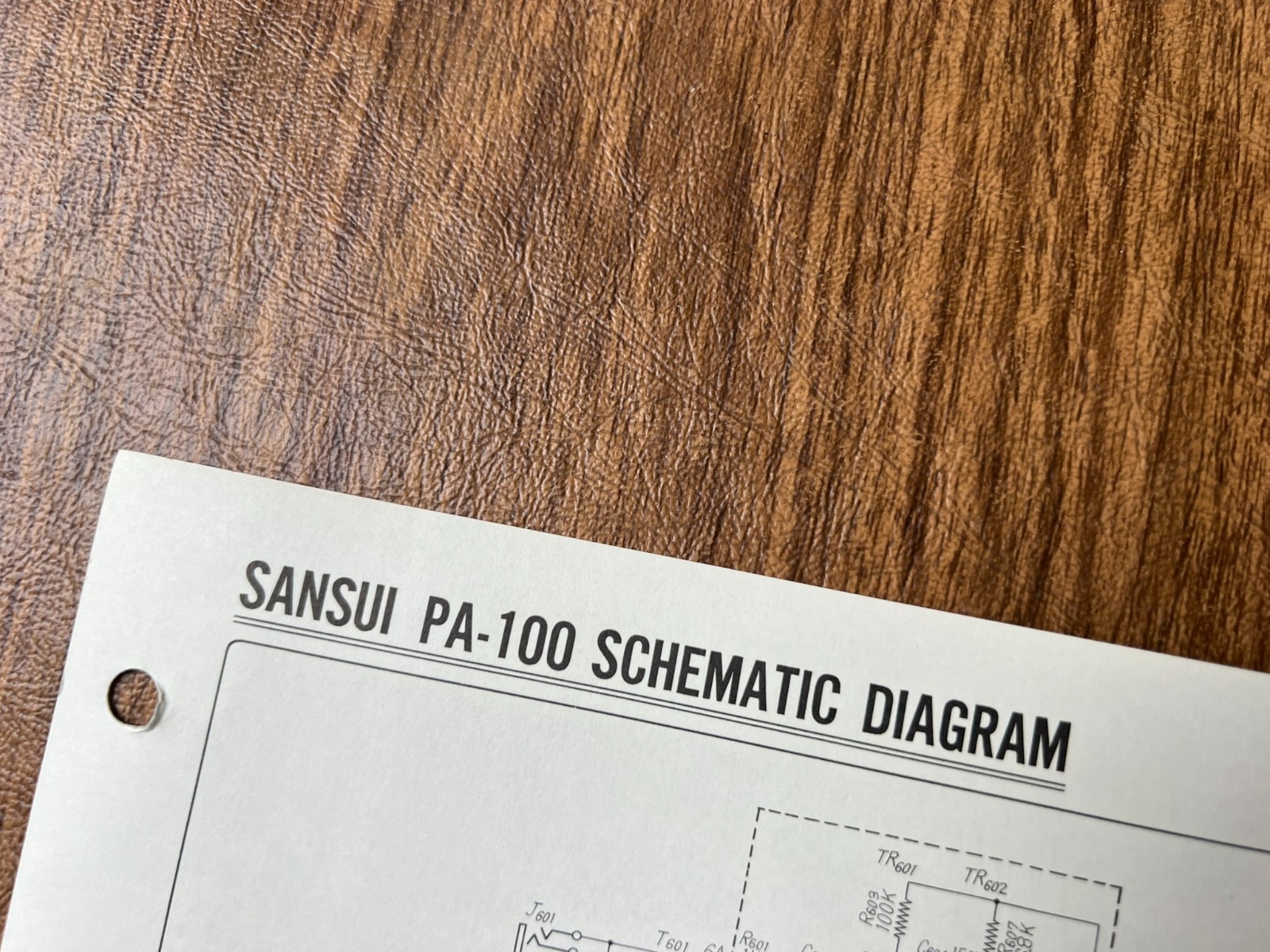 NICE Original Vintage SANSUI PA-100 PA Amplifier Schematic ONLY