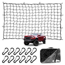 Heavy Duty Cargo Mesh Net for Pickup Truck 4 x 6ft (Expands 8 x 12ft)  12 Clips