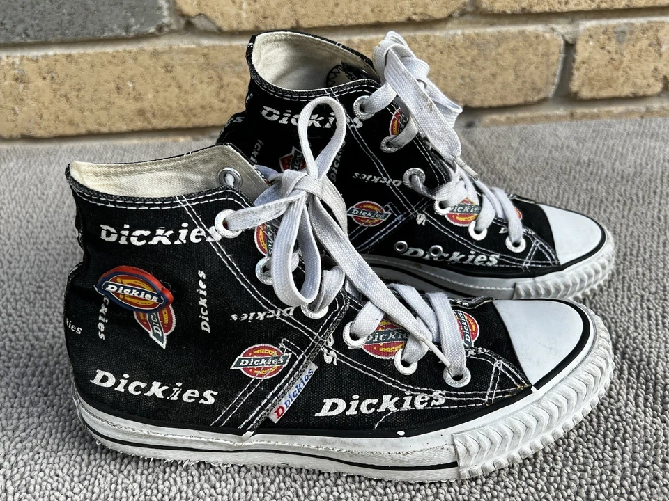 Tênis feminino unissex Dickies preto branco CD 6630 tamanho 5 lona superior E049141D - Imagem 2 de 4