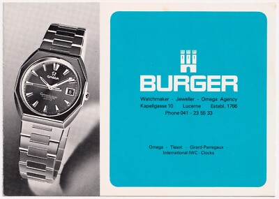 Vintage Albert Burger Luzern Schweiz Werbung Prospekt Uhren Juwelier