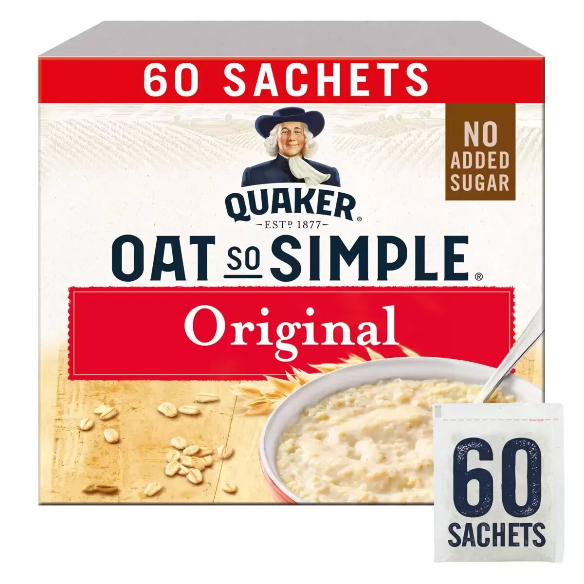 Quaker Oats So Simple Original Porridge 60 x 27g Sachets Microwaveable