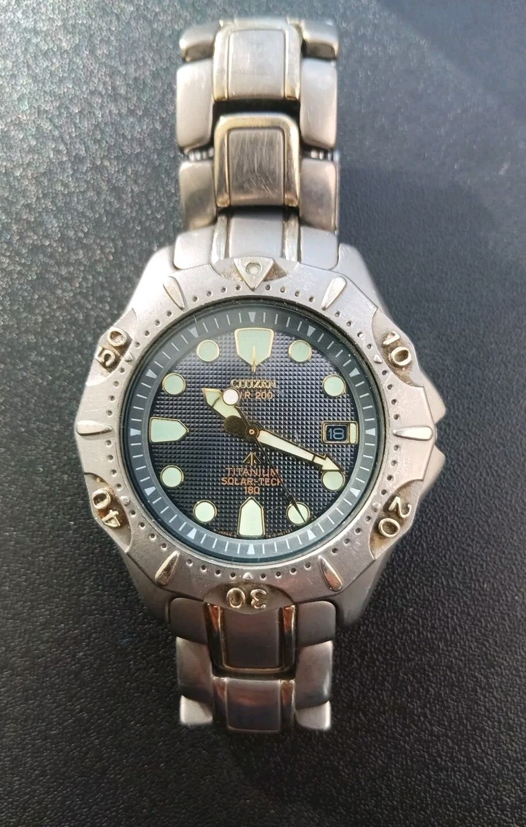 Citizen Eco-Drive Titanium WR200 GN-4W-UL Rare 7875-H04945 Ta | eBay