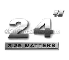24" 24 INCH Rim SIZE MATTERS Chrome Truck Car Badge Emblem Fender Trunk SM24