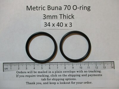Buna-70 O-Ring, 34mm ID X 40mm OD X 3mm Thick – Pack Of 2, American Made