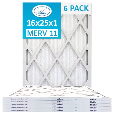 Trion T11-16251-6P - 16'' x 25'' x 1'' Pleated Air Filter (6-Pack), MERV 11