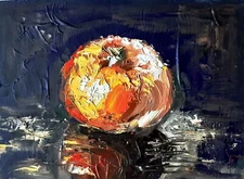 Citrus Mandarin painting Original Fruit Impasto oil Orange Tangerine Wall art