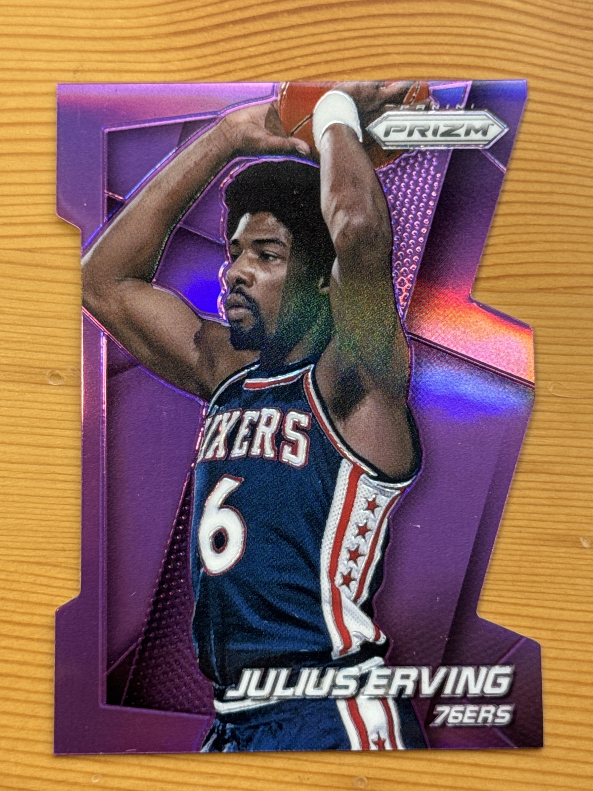2014-15 Panini Prizm 064/139 Purple Julius Erving Die-Cut #163