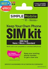 Prepaid Sim Card Kit (4G LTE Network)
