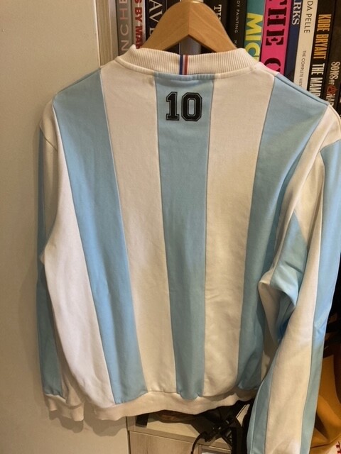 Argentina signed Le Coq Sportif home shirt by Maradona