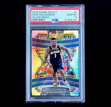 2019-20 Panini Select Zion Williamson RC Concourse Silver Prizm PSA 10 GEM 💎 SP