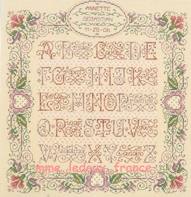 Janlynn USA 023-0459 '' A to Z Wedding Sampler '' Sandy Orton Pt Croix NEU 2006