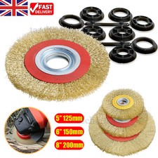 125/150/200mm Fine Wire Brush Wheel Grinding For Bench Grinder + Adaptor Rings